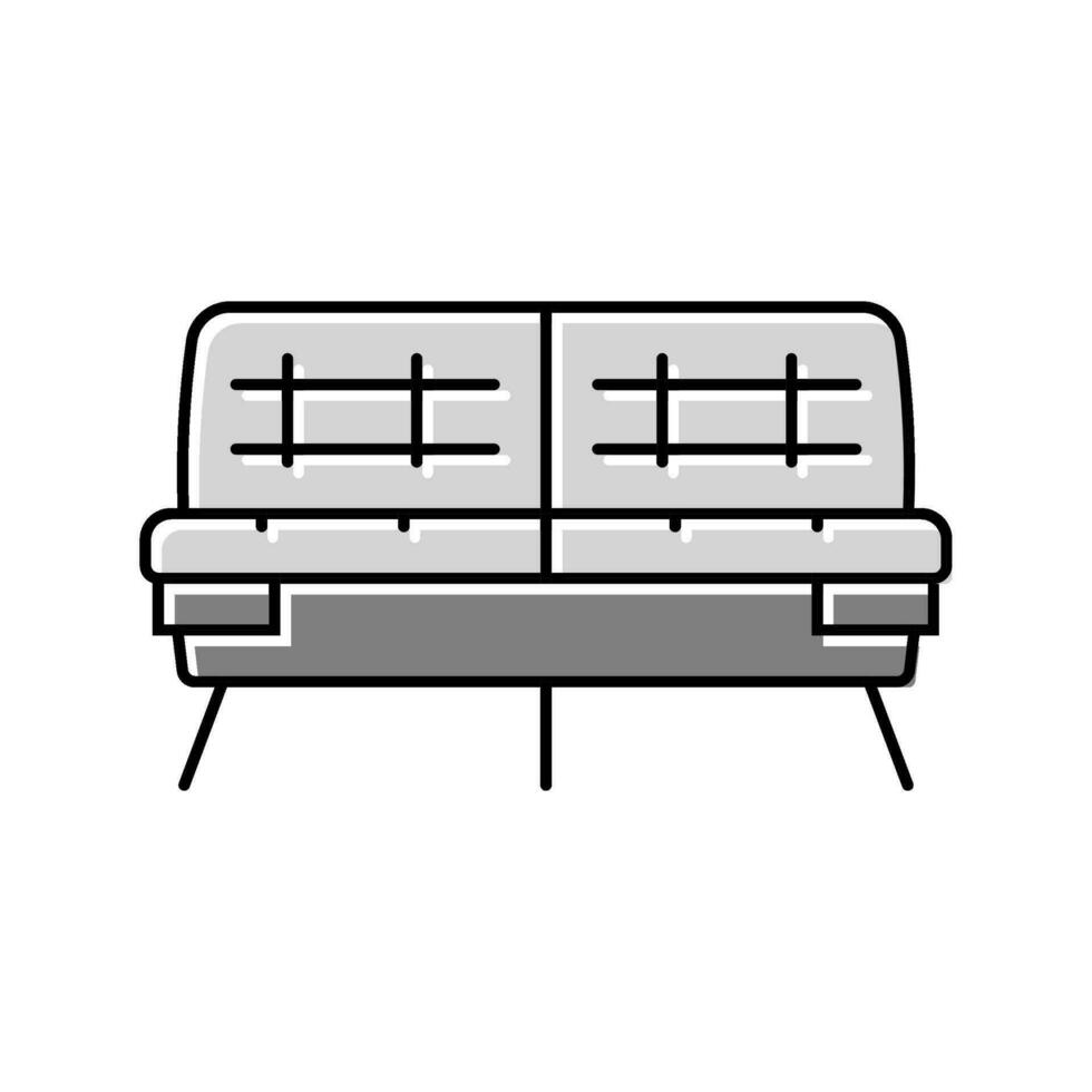 sofá vivo habitación color icono vector ilustración