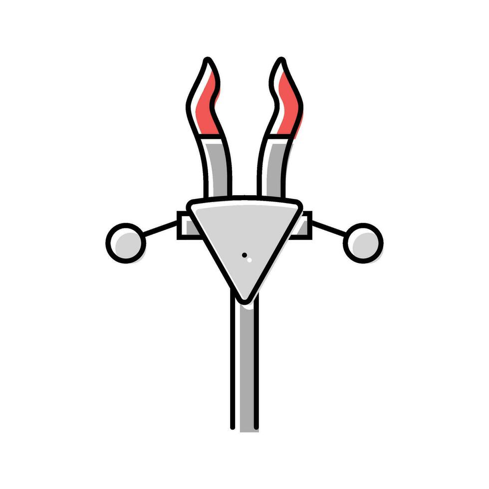 extensión abrazaderas químico cristalería laboratorio color icono vector ilustración