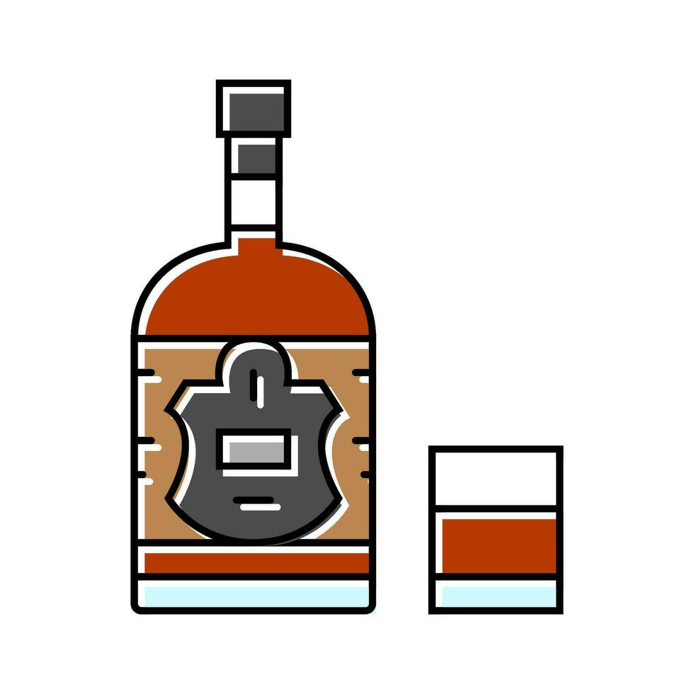 rum drink bottle color icon vector illustration