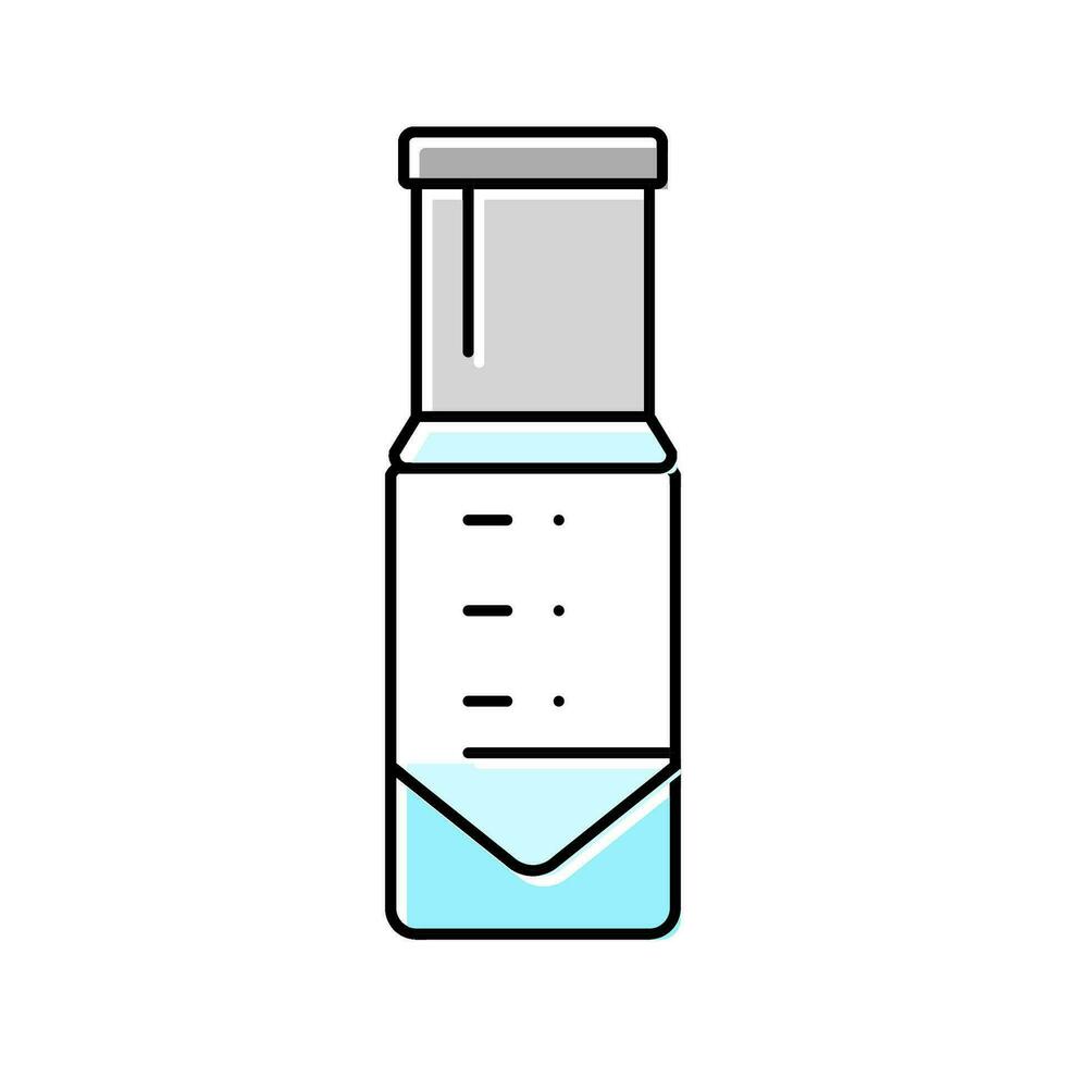 conical vial chemical glassware lab color icon vector illustration