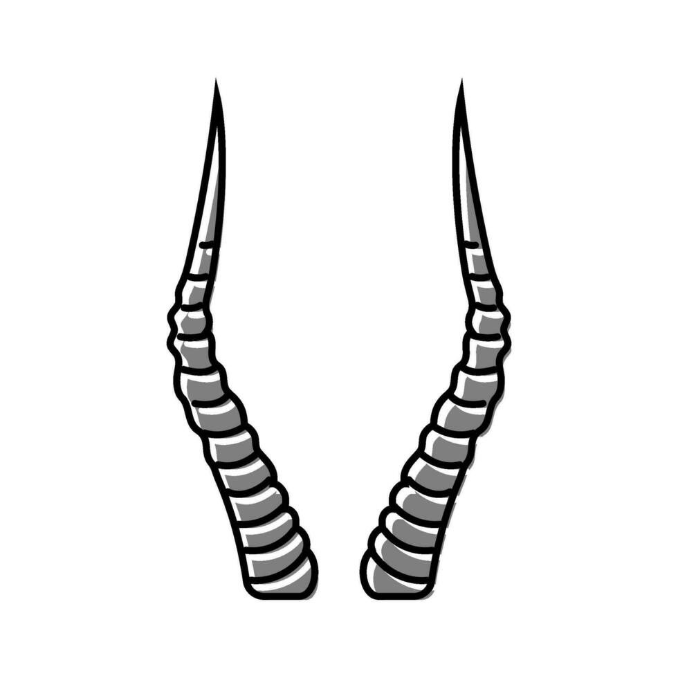 antelope horn animal color icon vector illustration