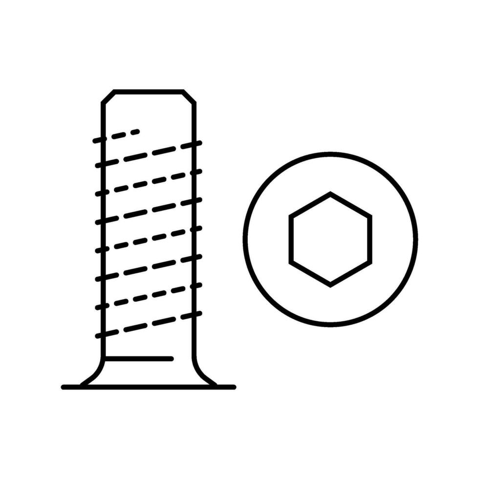 nut furniture hardware fitting line icon vector illustration