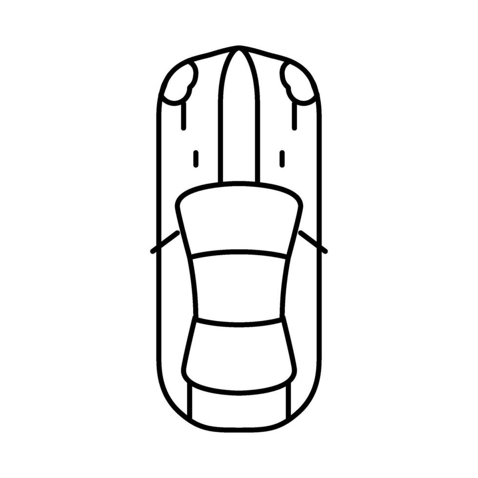 wheel car top view line icon vector illustration