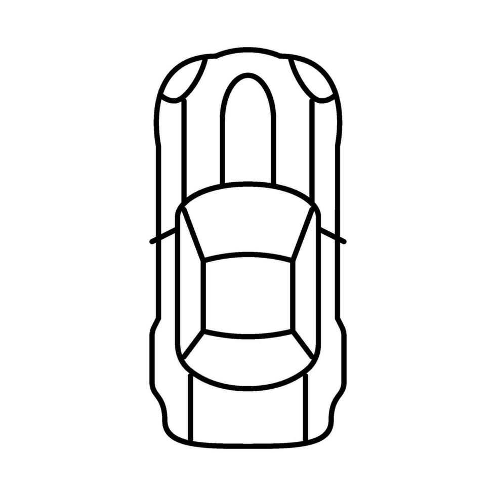 engine car top view line icon vector illustration