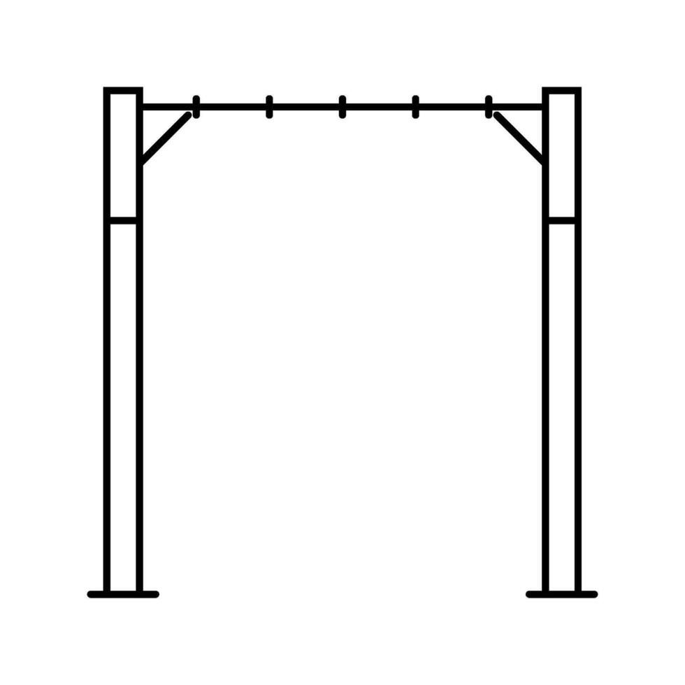 mono barras parque al aire libre niño jugar línea icono vector ilustración