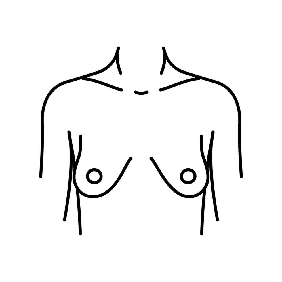 tuberous breast correction surgery line icon vector illustration
