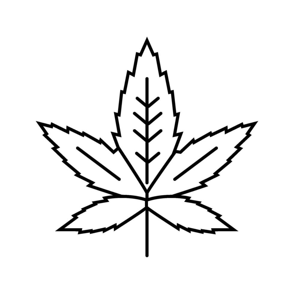 cannabis plant leaf hemp line icon vector illustration