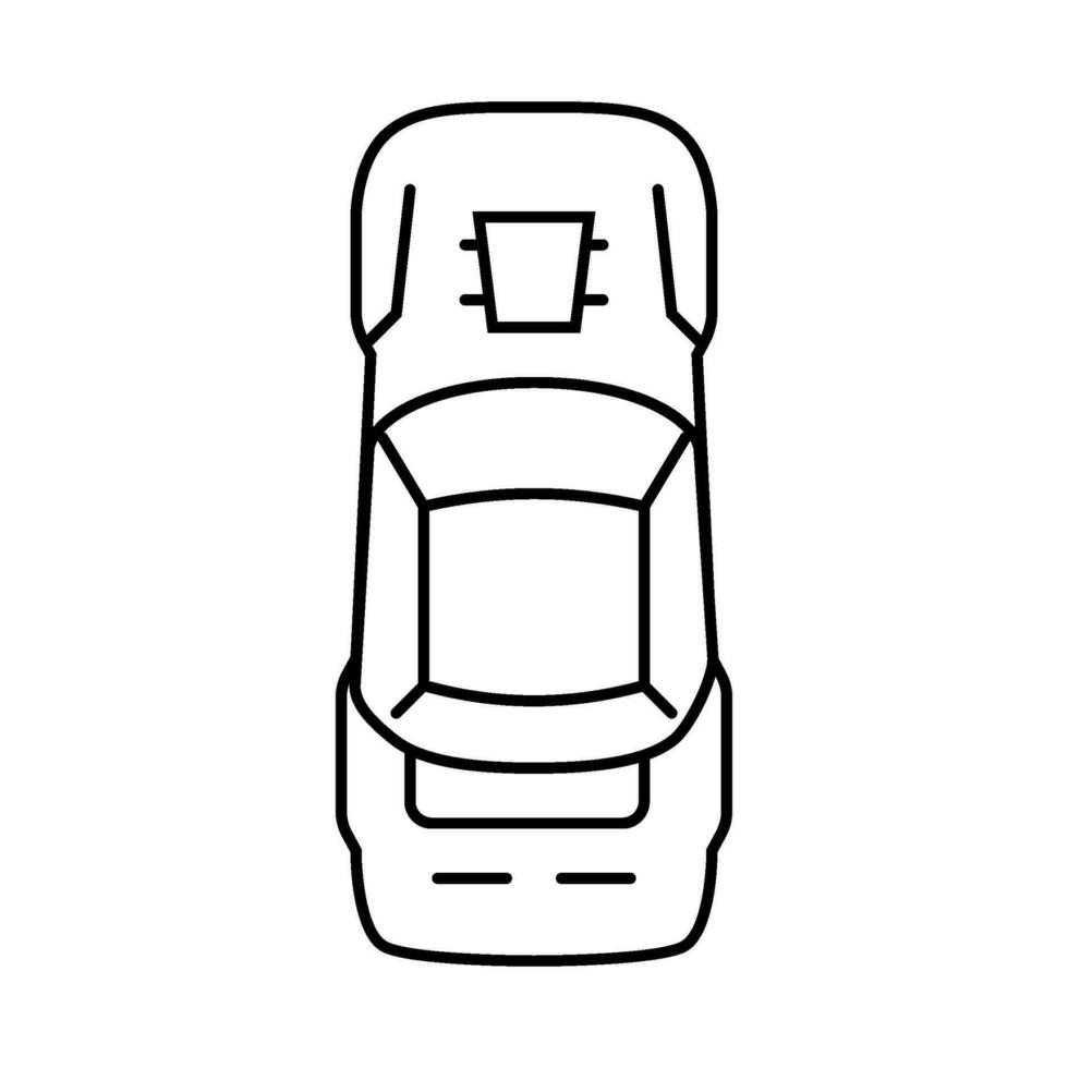 automóvil coche parte superior ver línea icono vector ilustración