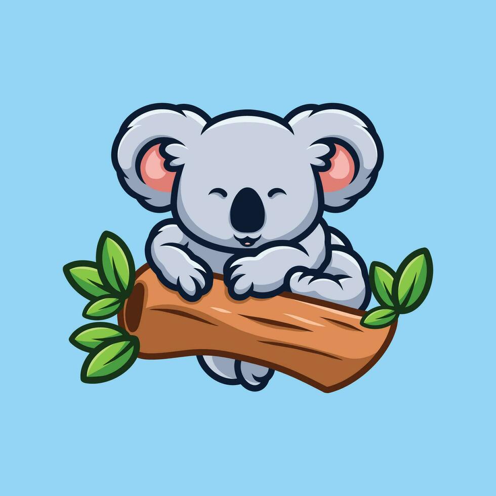 Happy Koala Cartoon Illustration vector