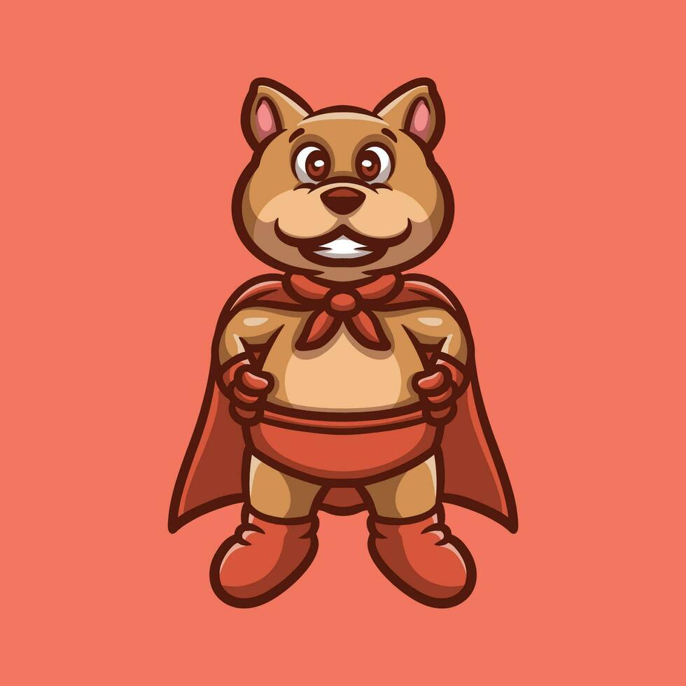 Dog Hero Cartoon Illustration vector