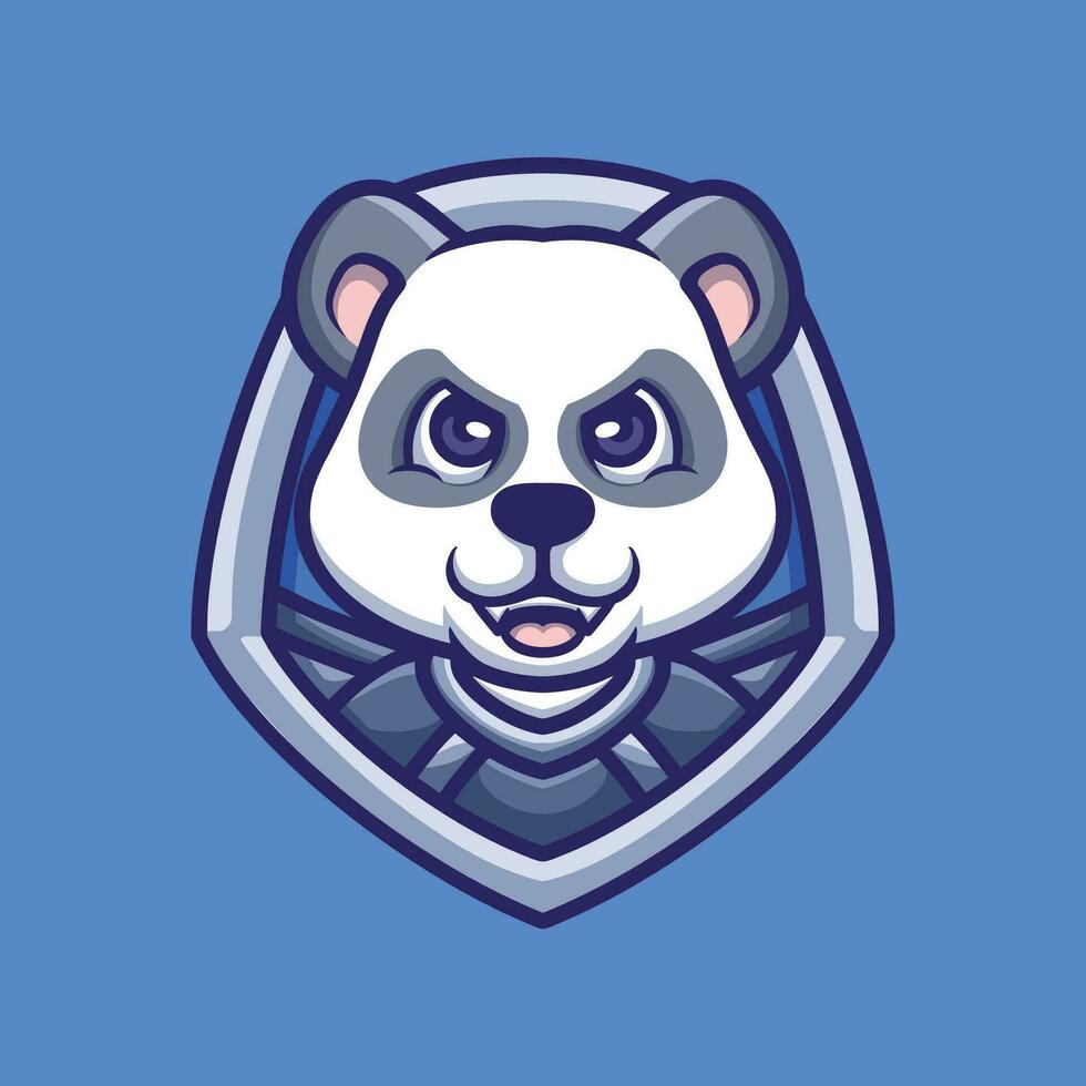Panda Knight Cartoon Illustrasion vector