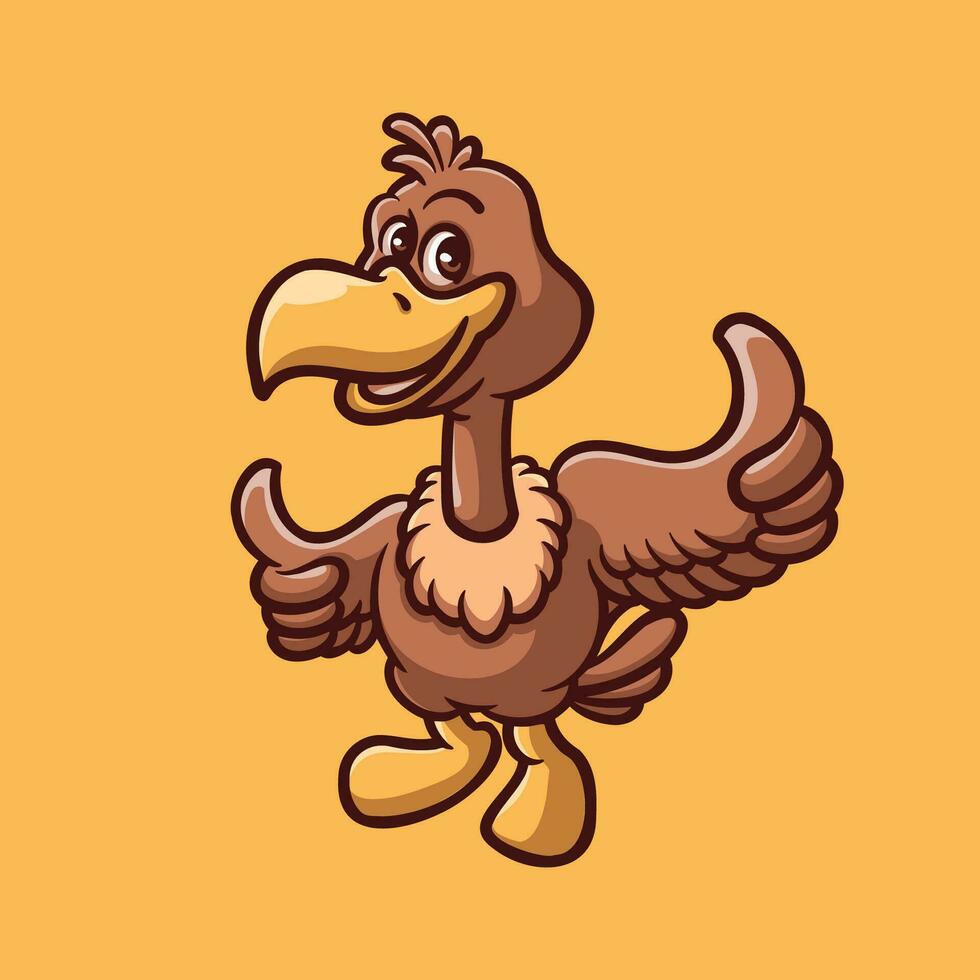 Brown Bird Cartoon Illustration vector