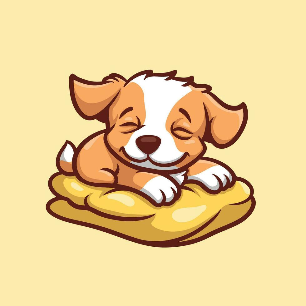 Sleeping Corgi Cartoon Illustration vector