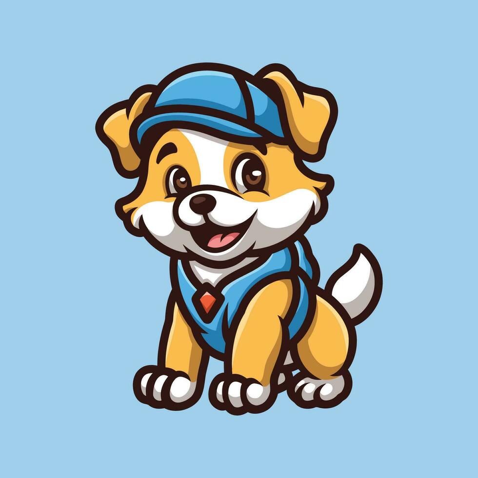 Dog Courrier Cartoon Illustration vector