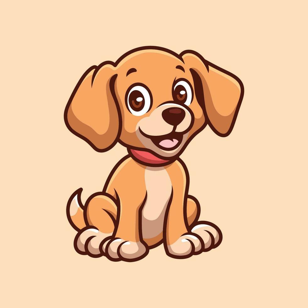 Brown Happy Dog vector