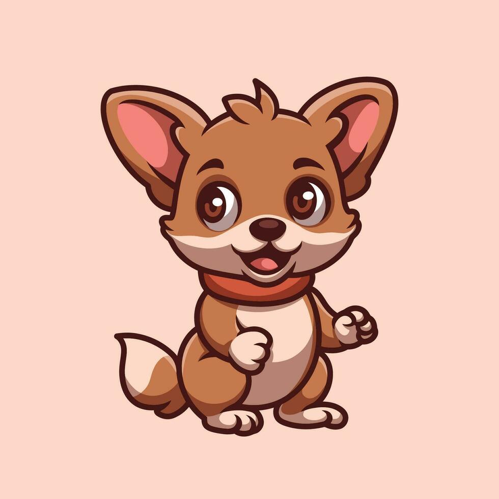 Brown Puppy Cartoon Illustration vector