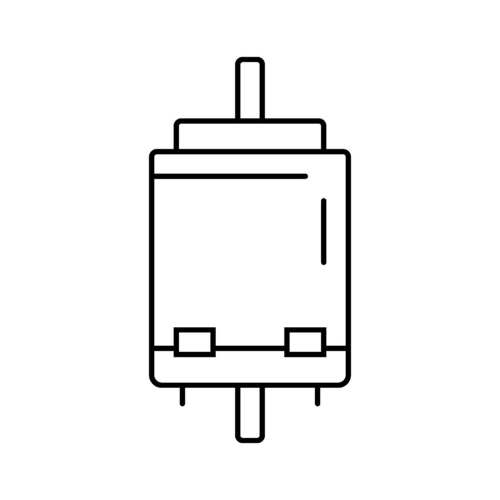 corriente continua motor electrónico componente línea icono vector ilustración