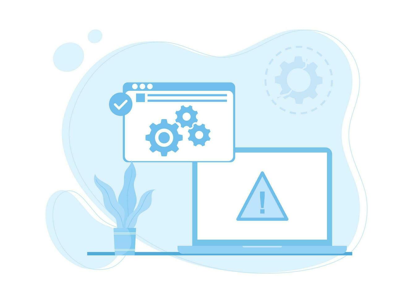 ordenador portátil reparar Servicio concepto plano ilustración vector