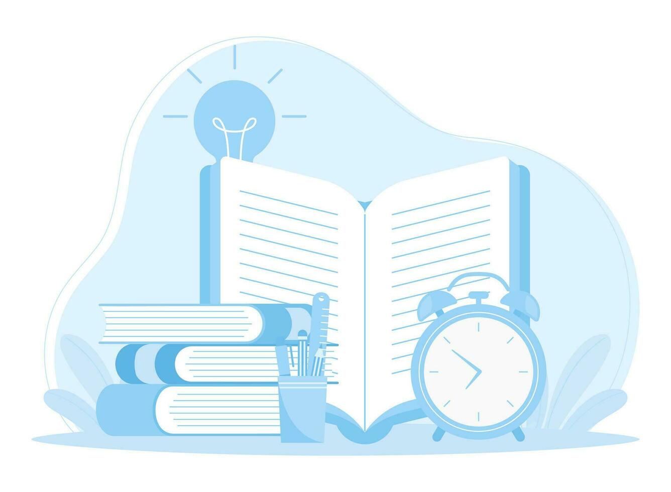 Take time to study and read concept flat illustration vector