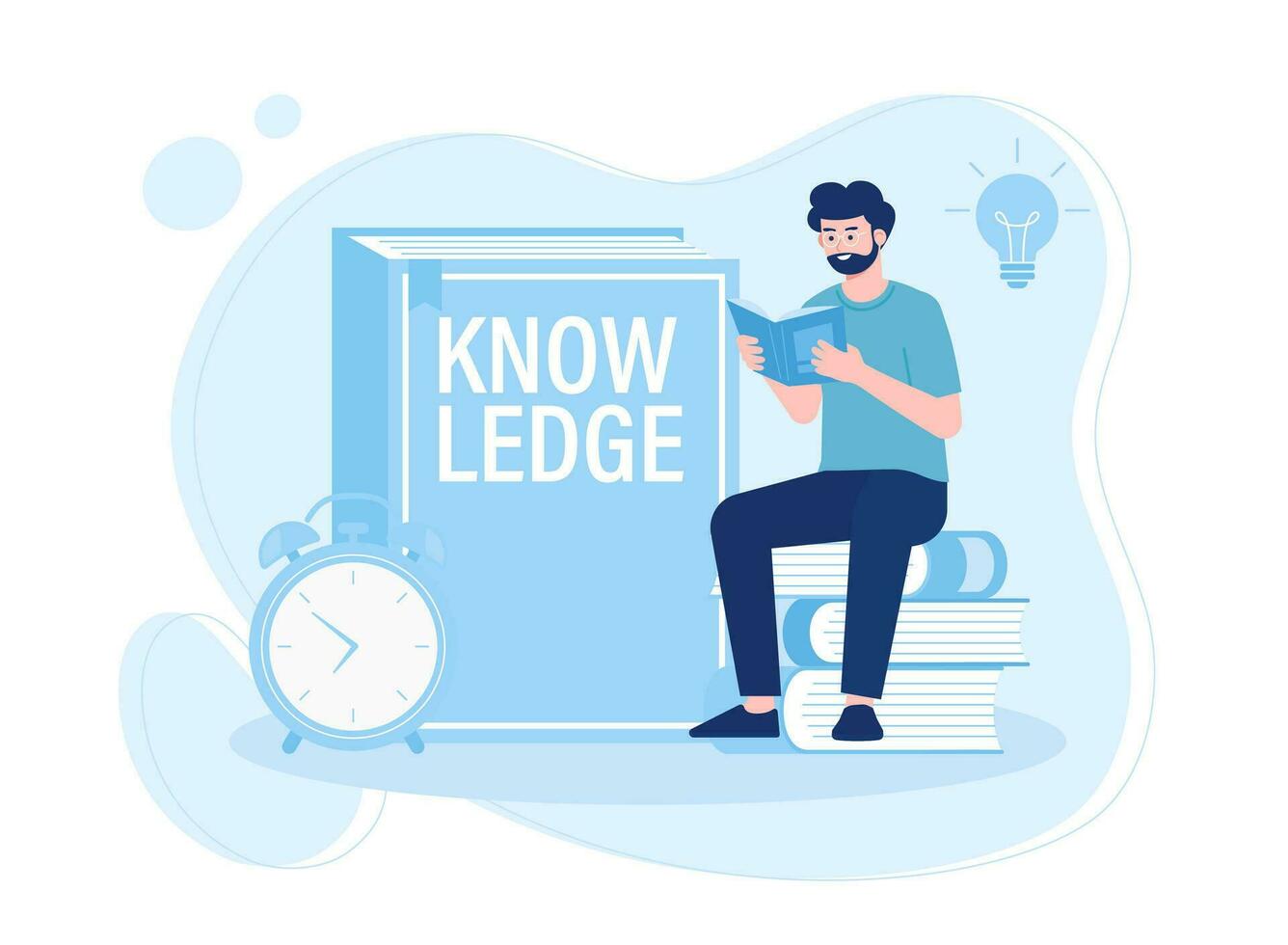 men prepare for exams by reading books trending concept flat illustration concept flat illustration vector