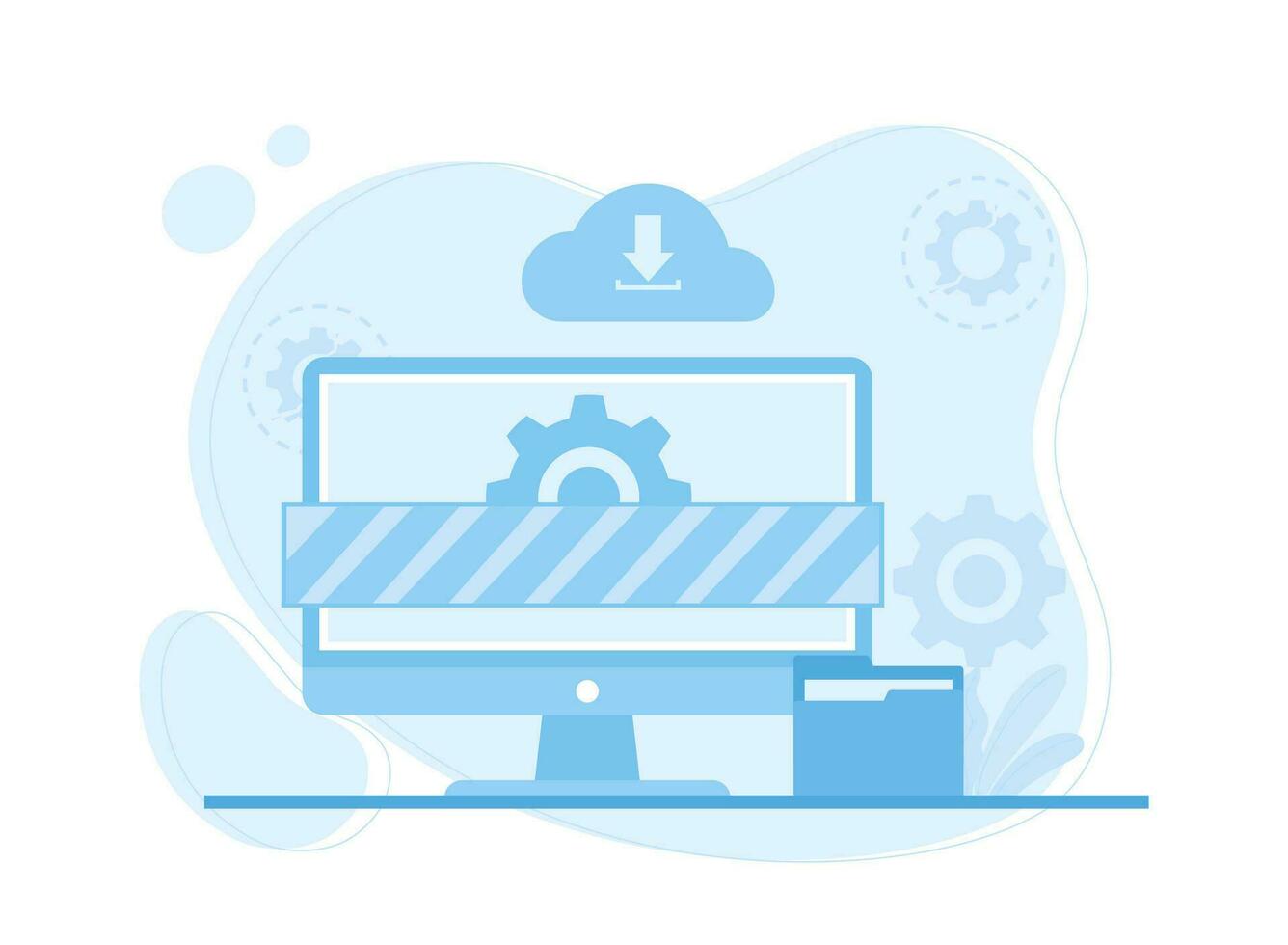 problems with cloud devices concept flat illustration vector