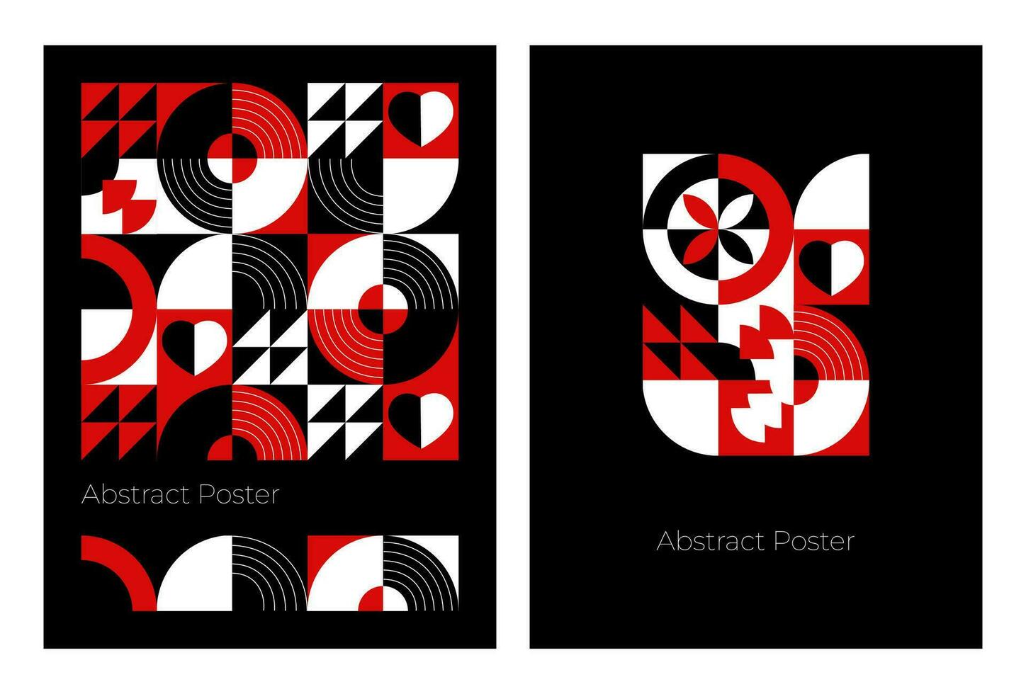 Postcard, poster with modern abstract background. Bauhaus style style. Vector illustration of geometric shapes.