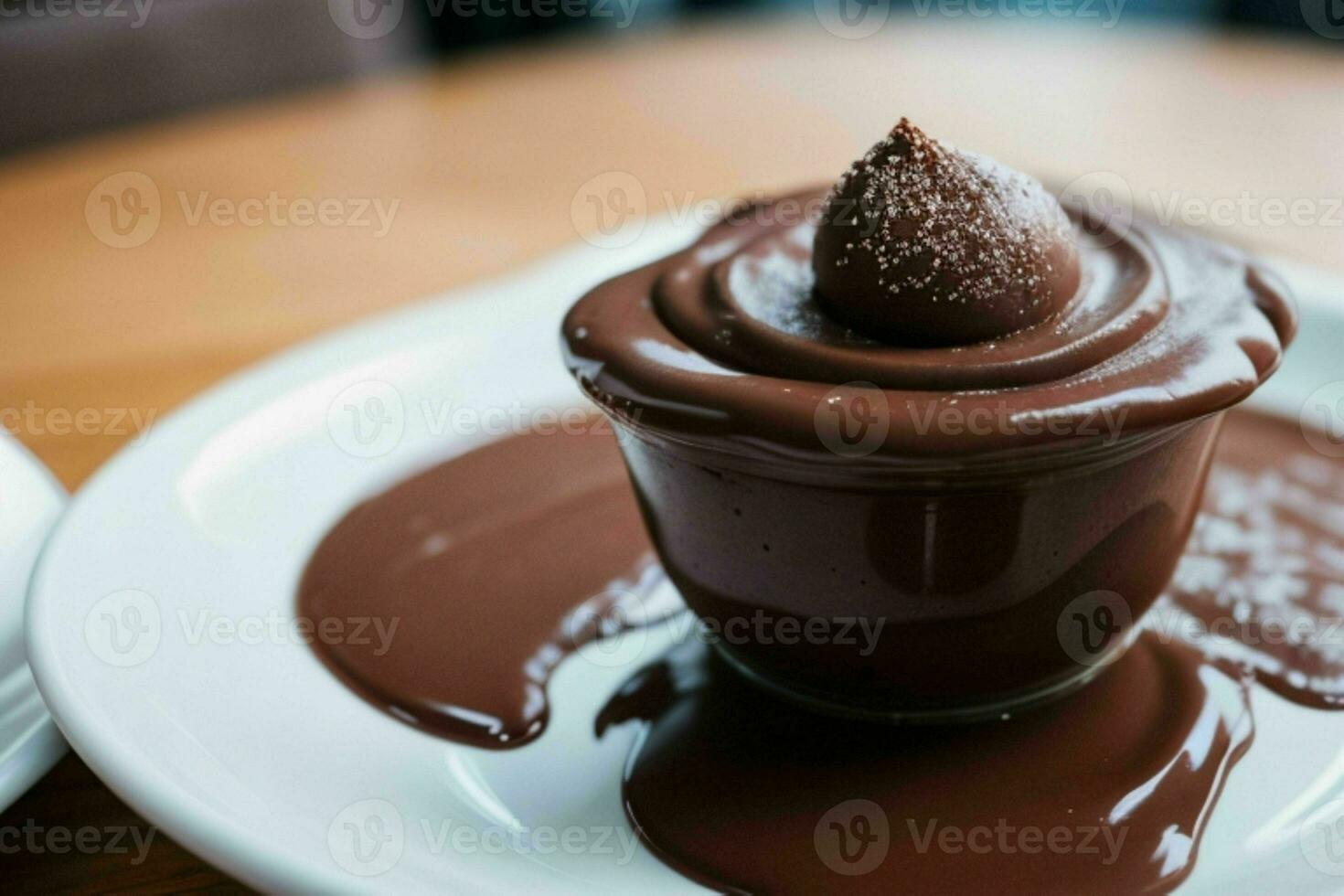 AI generated chocolate pudding. Pro Photo