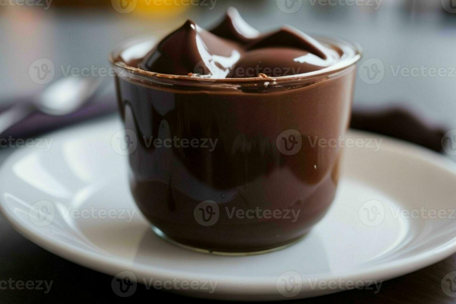 AI generated chocolate pudding. Pro Photo