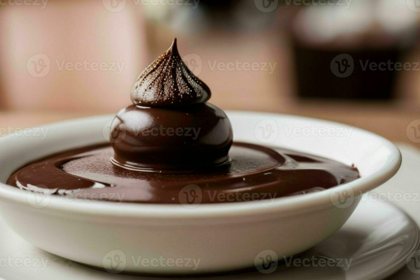 AI generated chocolate pudding. Pro Photo