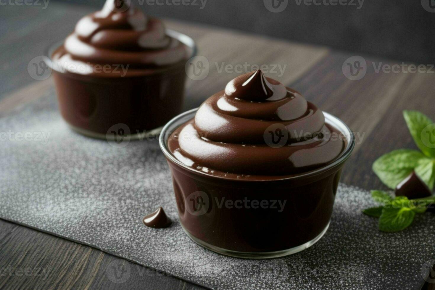 AI generated chocolate pudding. Pro Photo