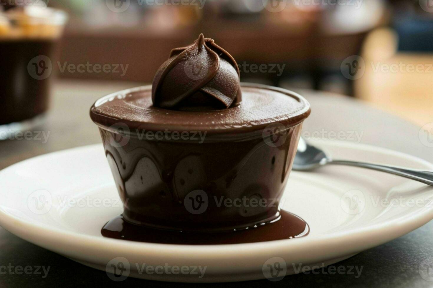 AI generated chocolate pudding. Pro Photo