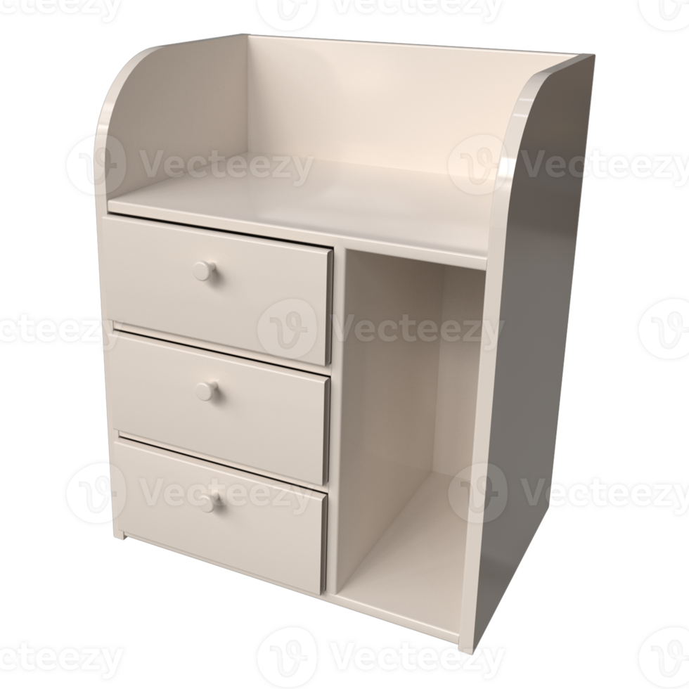 Realistic Bedside Cabinet for interior room design. png