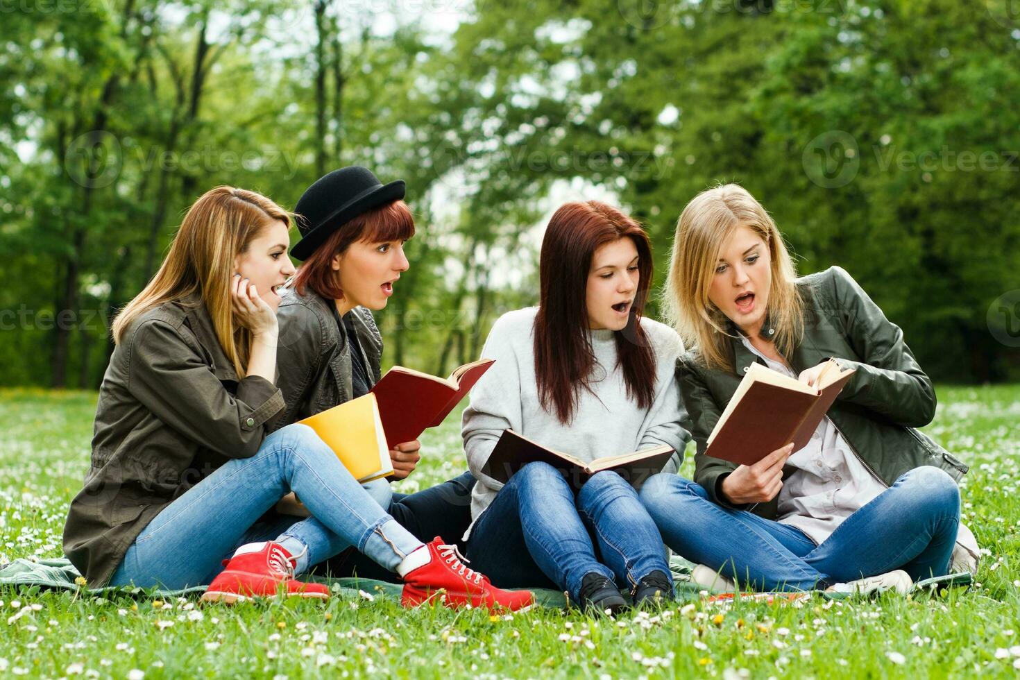 Surprised students learning photo