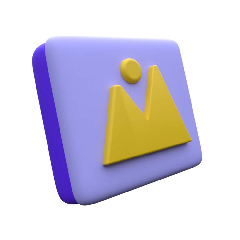 unique 3d rendering cute photo image icon simple.Realistic vector illustration png