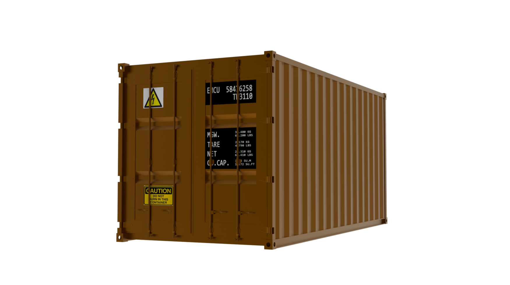 Box container on a transparent background png