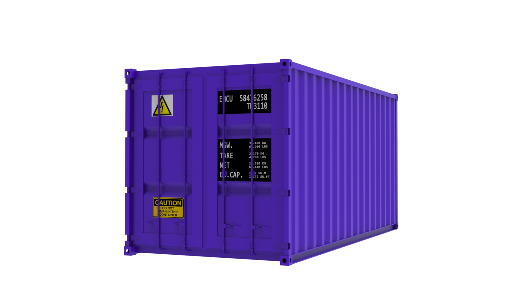 Box container on a transparent background png