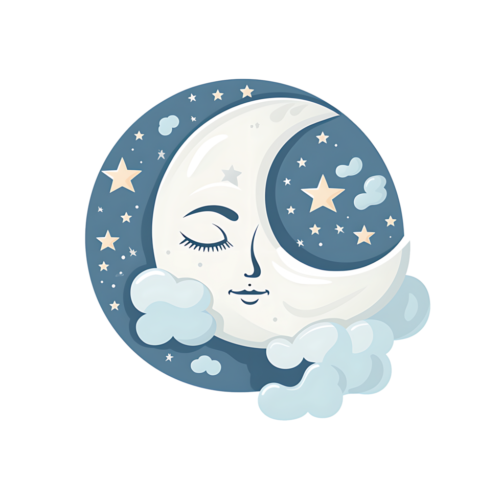 AI generated Enigmatic Moon Illuminating the Night Sky, Creating a Celestial Scene of Mystical Lunar Glow, Generative Ai png