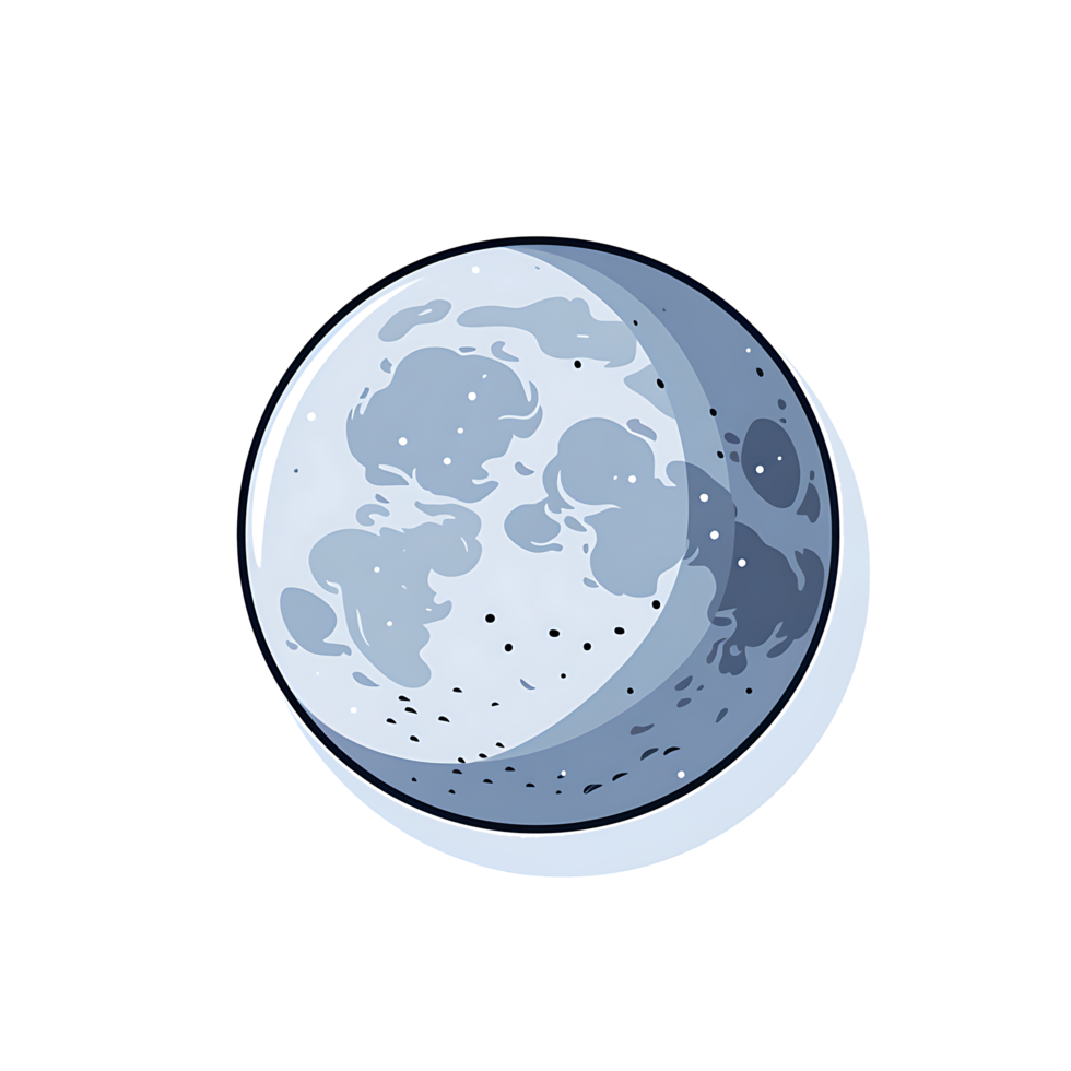AI generated Enigmatic Moon Illuminating the Night Sky, Creating a Celestial Scene of Mystical Lunar Glow, Generative Ai png