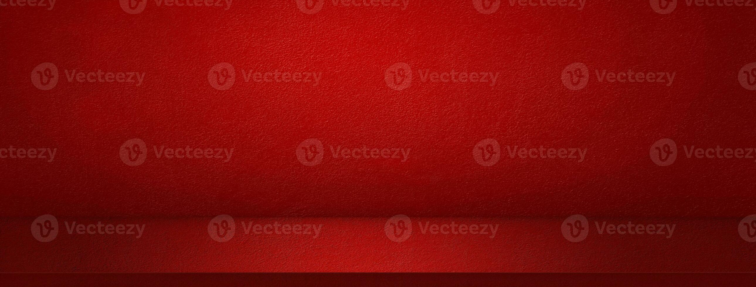 Empty bright red studio background, product display with copy space for displaying content design. Banner for product advertising photo