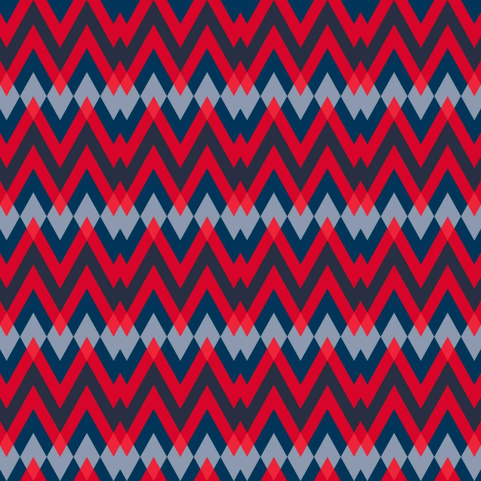 Geometric background. Seamless pattern with abstract architectural details in red and blue tones. Suitable for technical, urban design, packaging and gift design, fabrics, book and magazine covers. vector