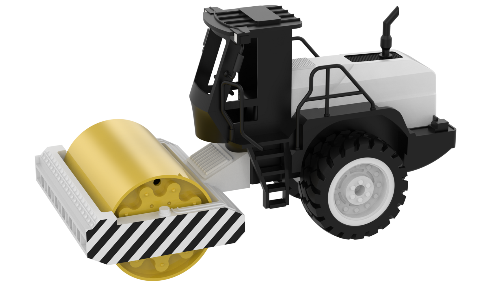 Construction machine. Road roller isolated on background. 3d rendering - illustration png