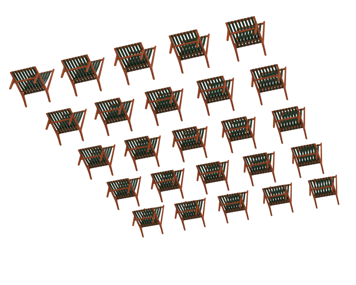 Modern chair isolated on background. 3d rendering - illustration png