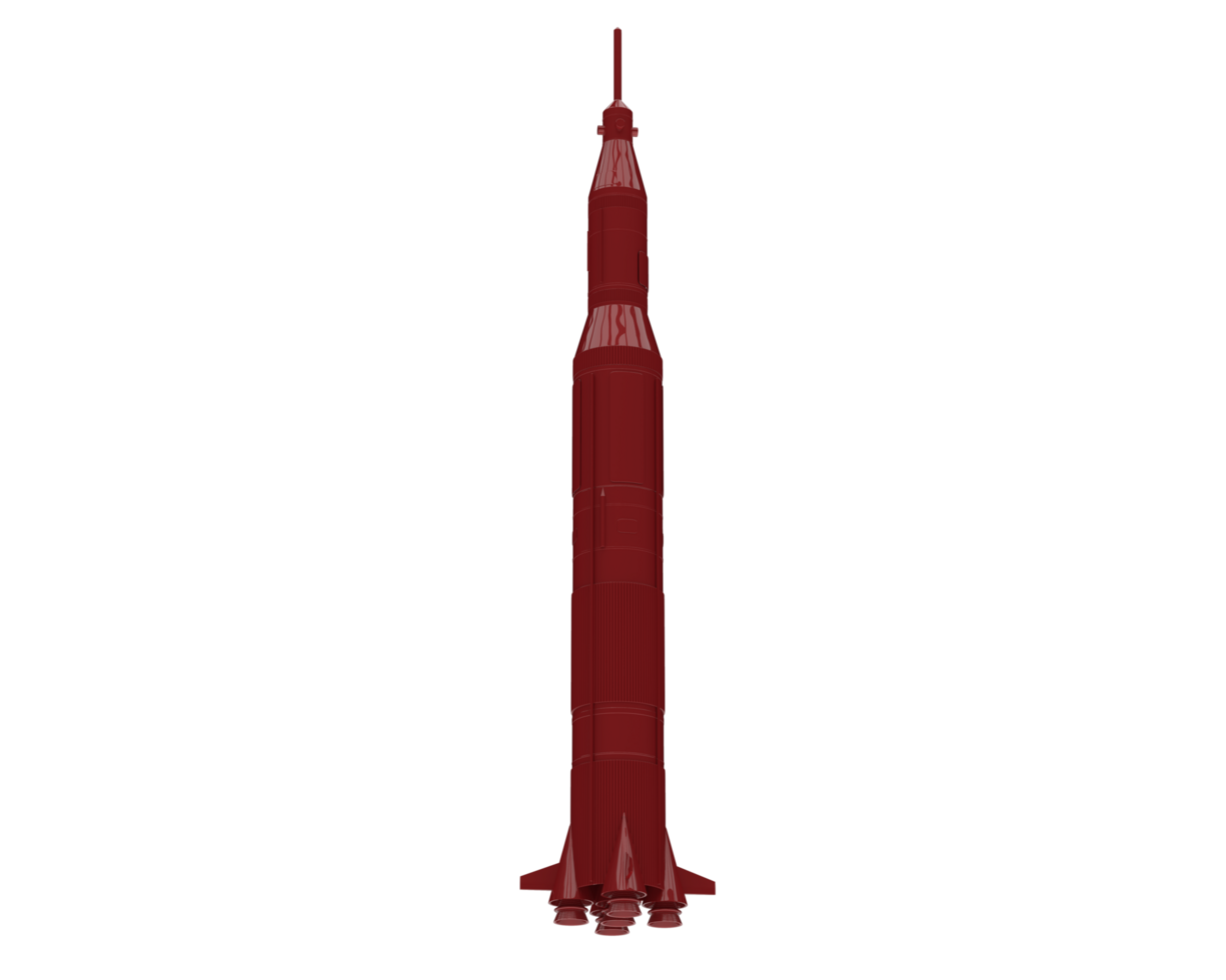 Rocket isolated on background. 3d rendering - illustration png