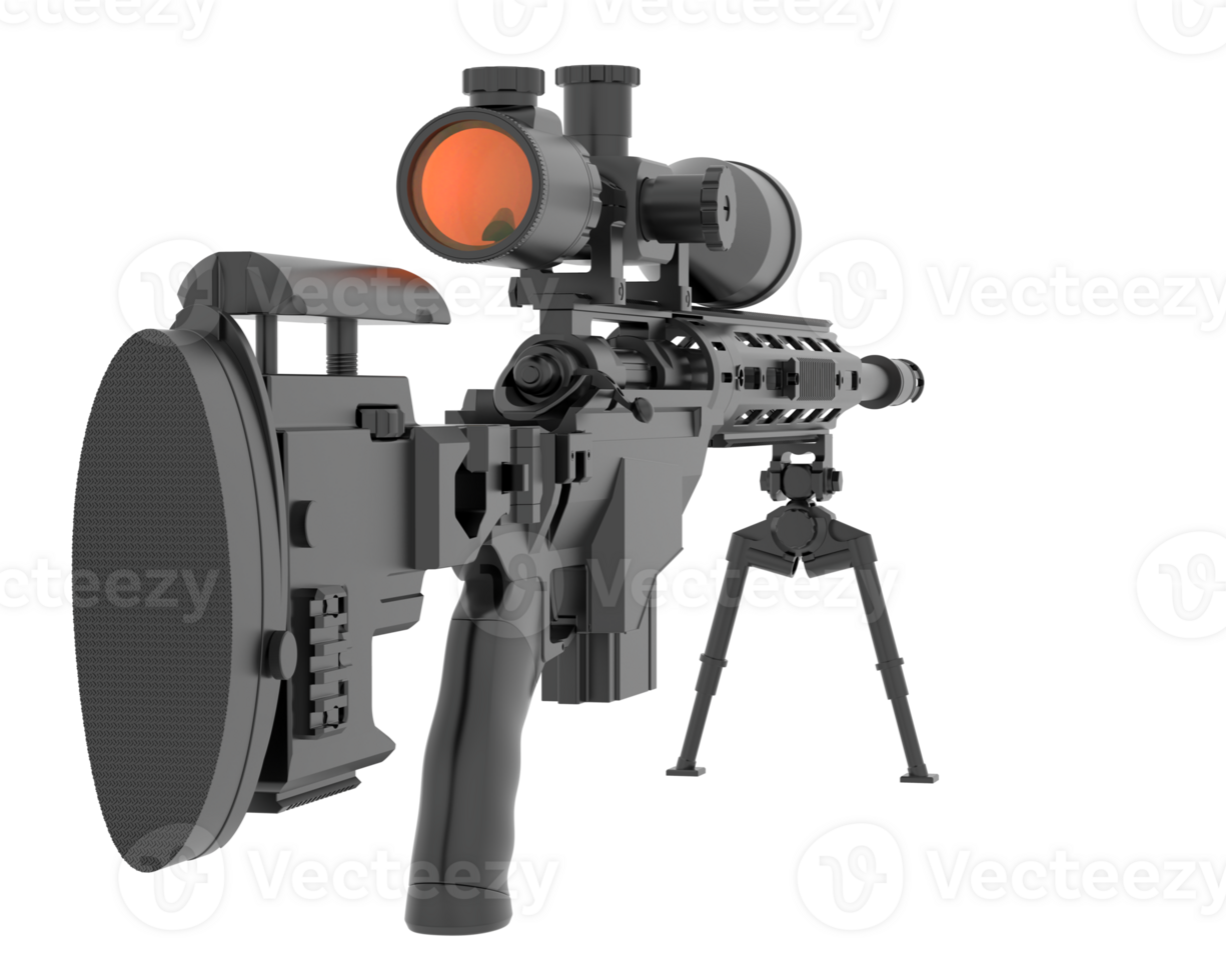 arma de fuego con alcance aislado en antecedentes. 3d representación - ilustración png