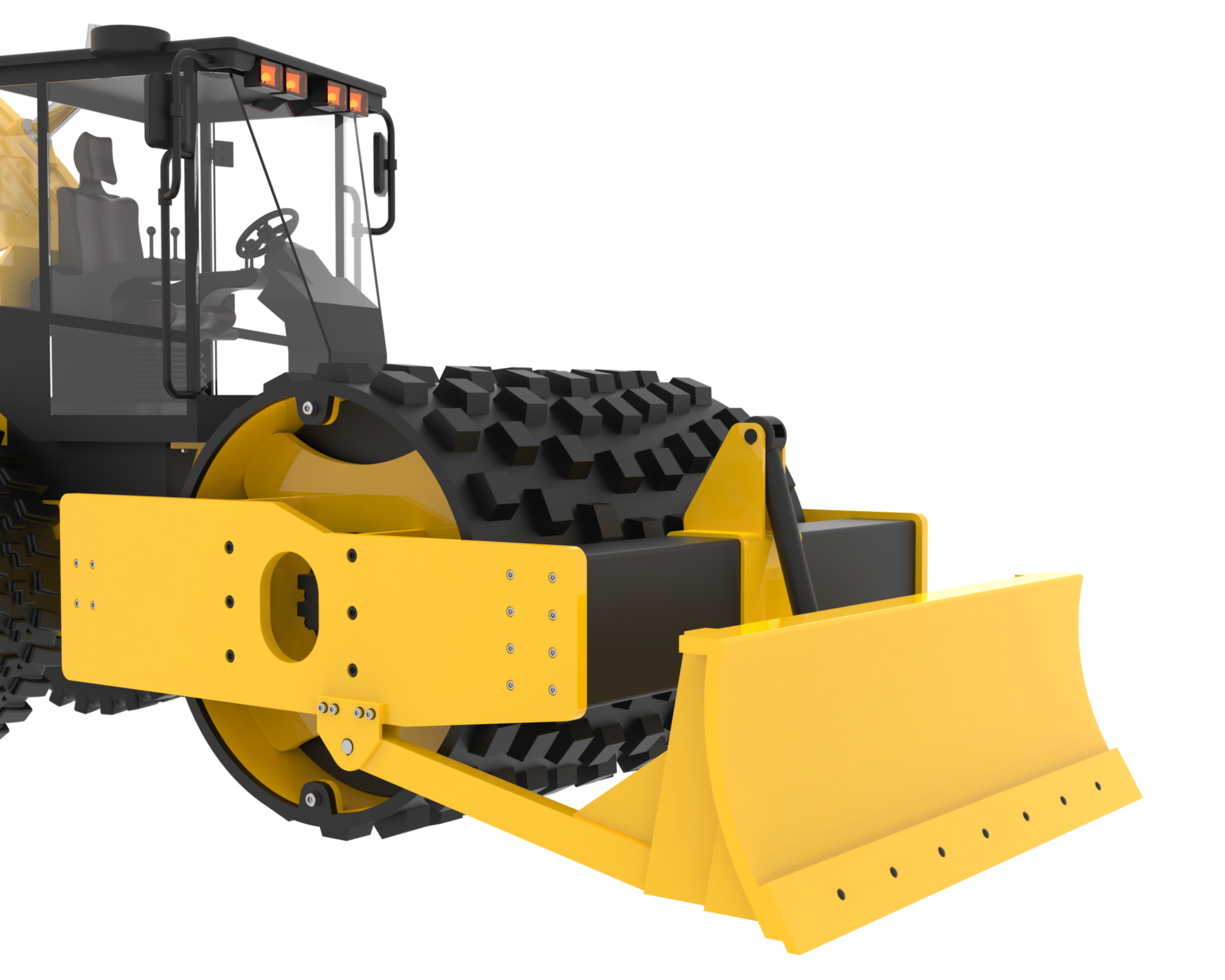Road roller isolated on background. 3d rendering - illustration png