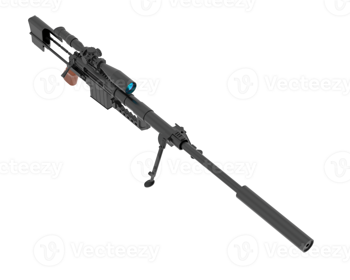 arma de fuego con alcance aislado en antecedentes. 3d representación - ilustración png