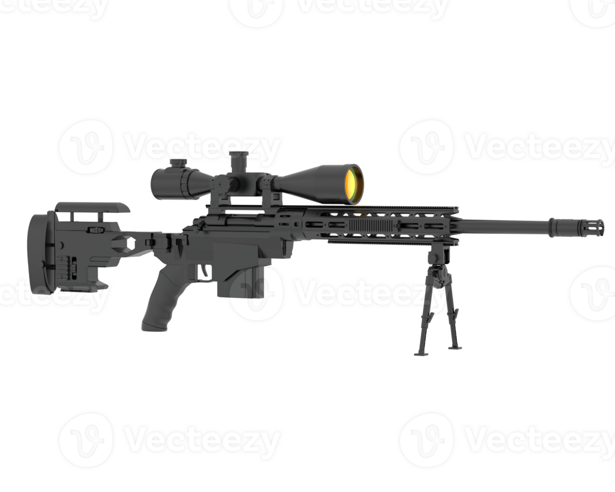 Firearm with scope isolated on background. 3d rendering - illustration png