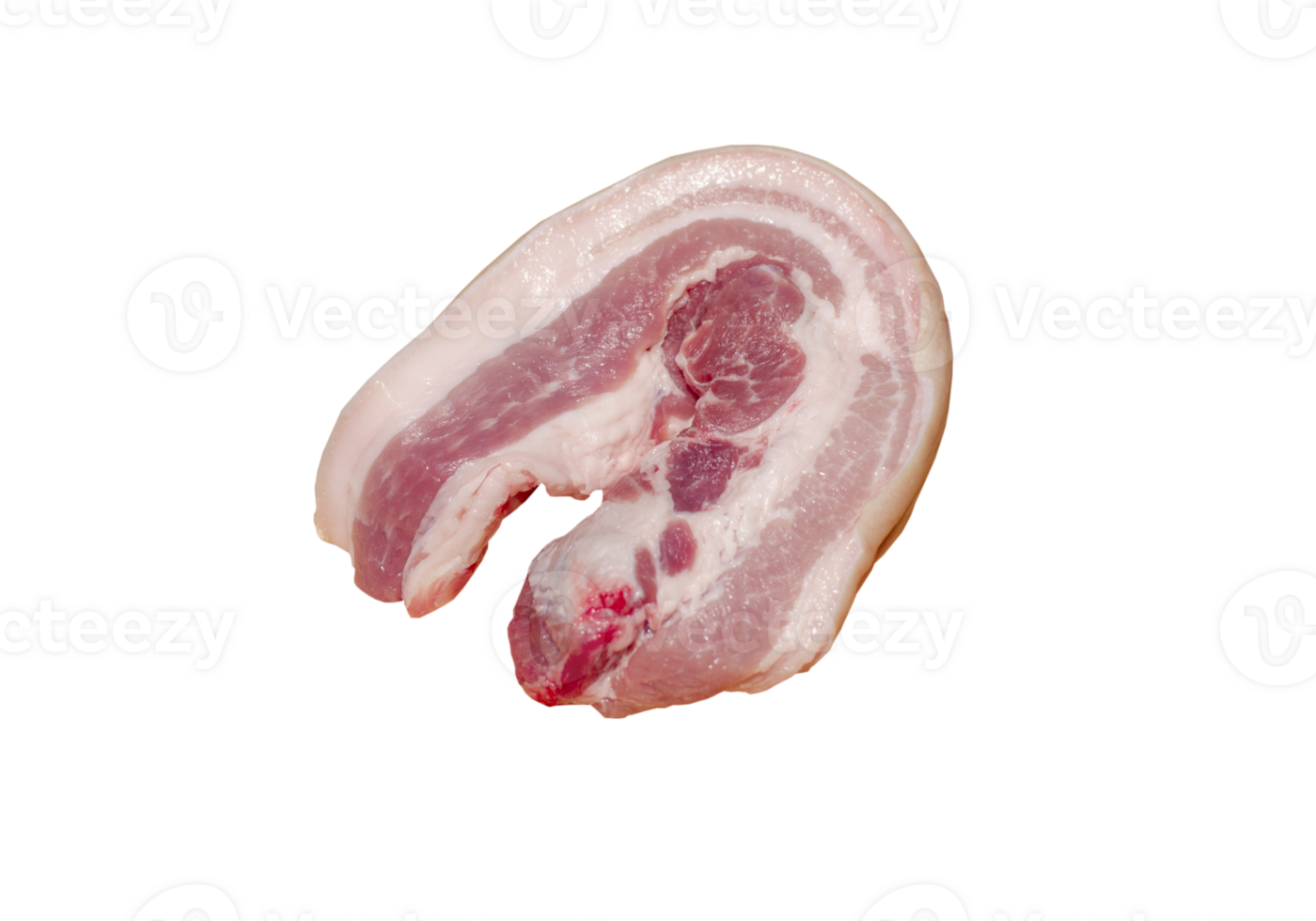 Raw fresh Streaky pork, Slide pork belly. on transparent background. side view png