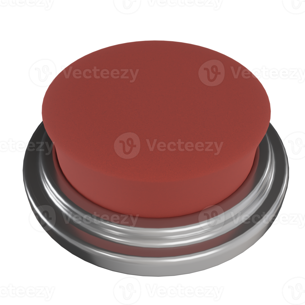3d render red push button. for selected illustrative photos png