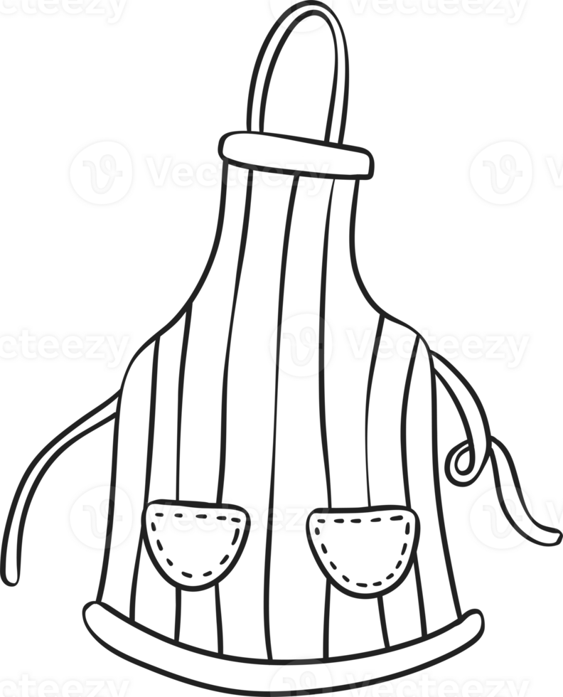 Cute Cooking Aporn organic outline doodle png